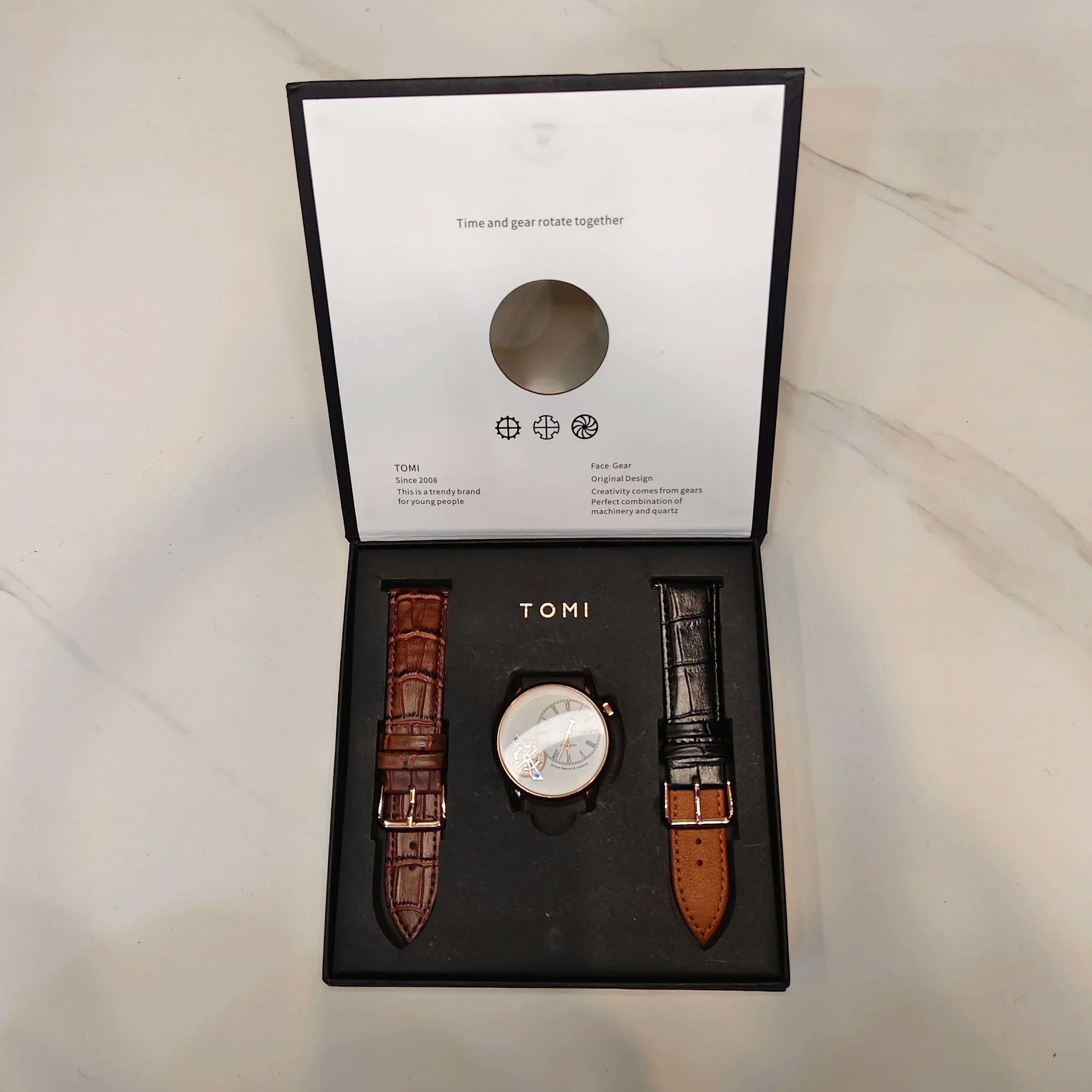 TOMI T-103 Face Gear Dual Strap Watch