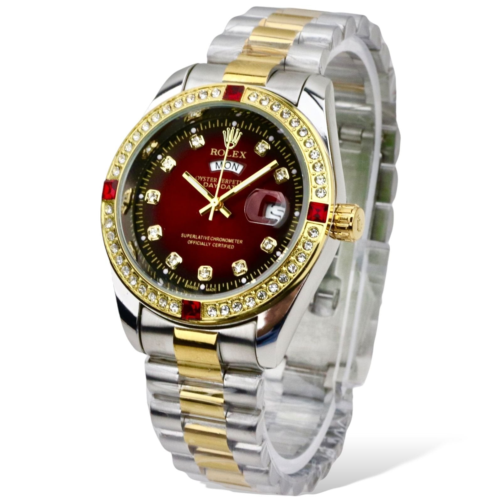 Rolex Two Tone Red Dial