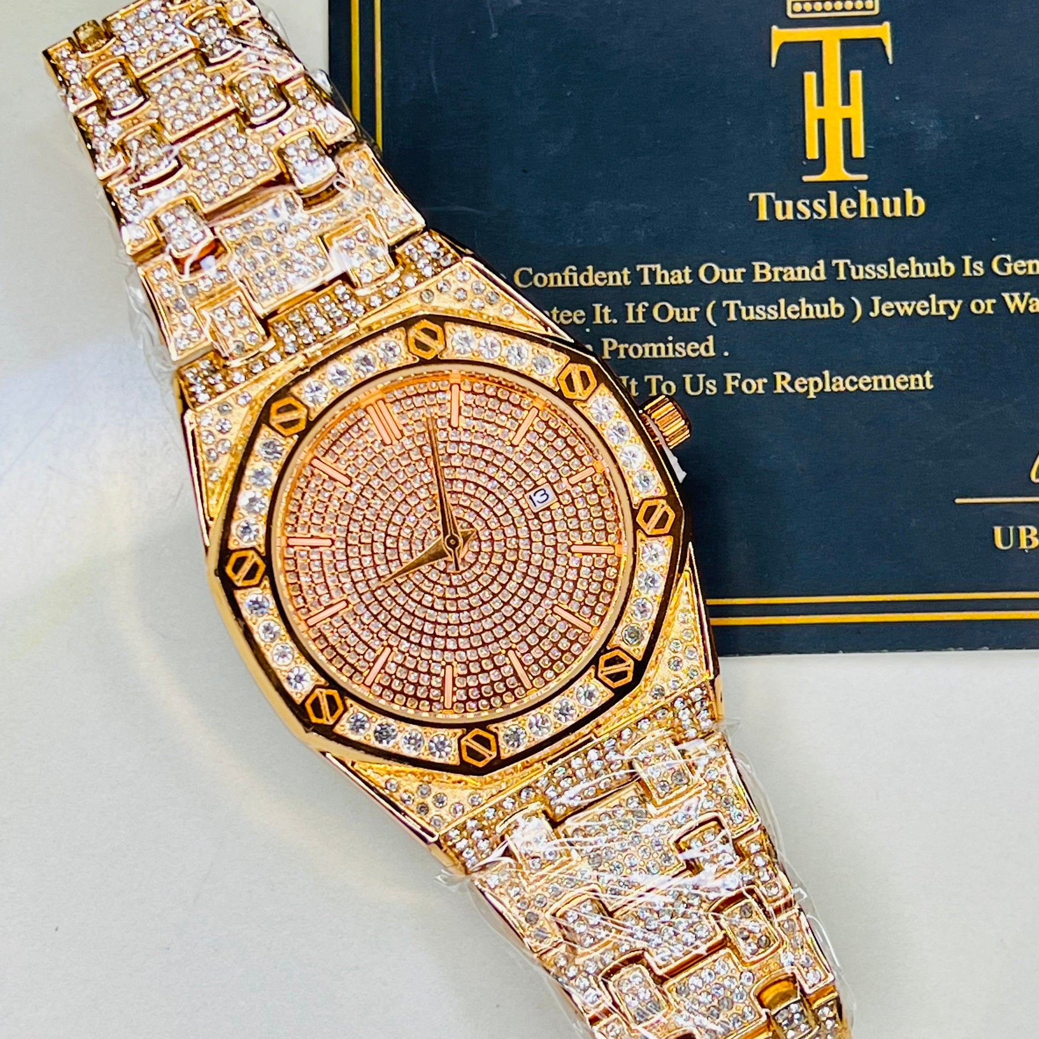 Rose Gold AP Iced Out Watch