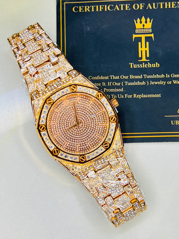 Rose Gold AP Iced Out Watch