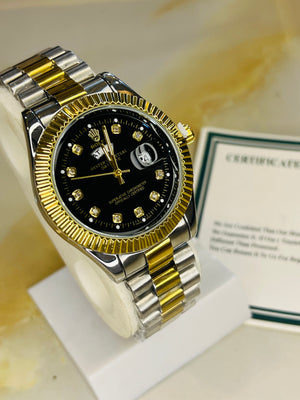Premium Day Date Two Tone White Dial Watch