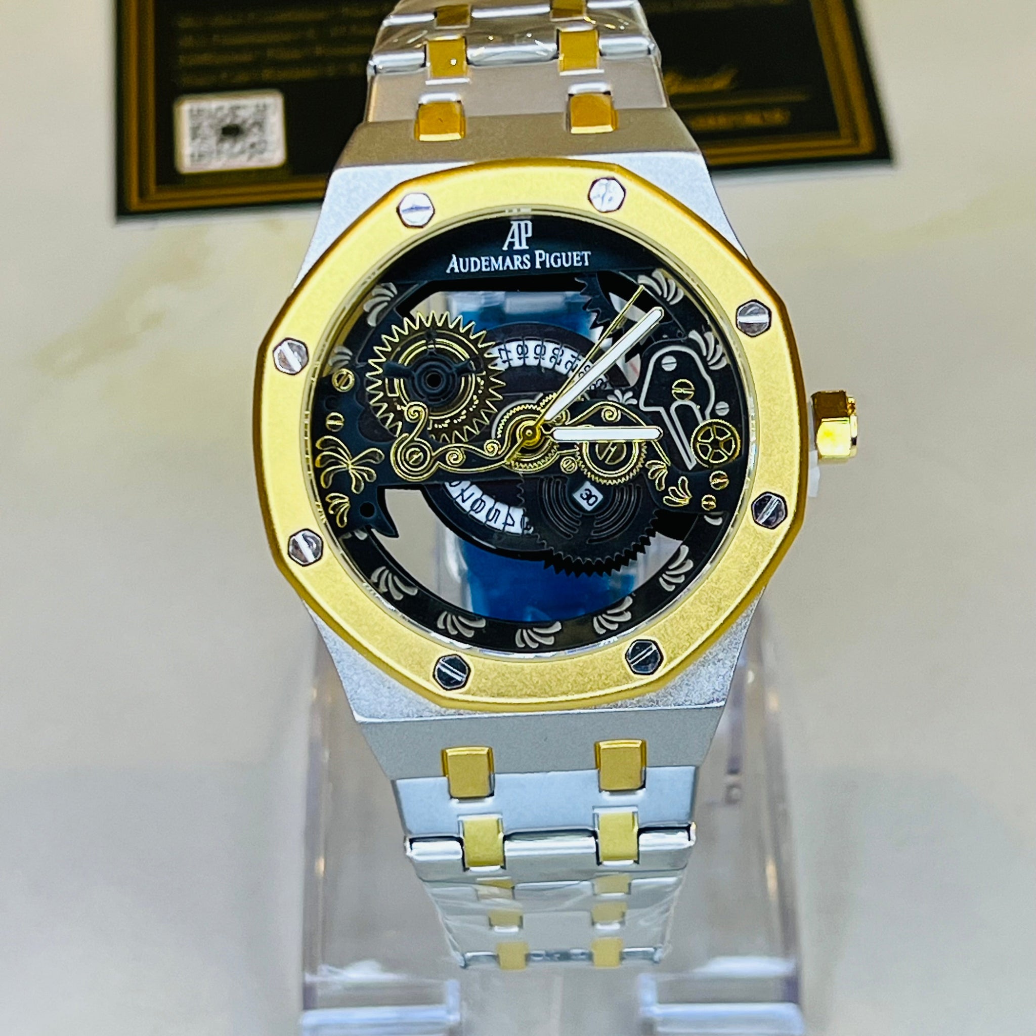 Two Tone Skeleton Chain Strap AP watch