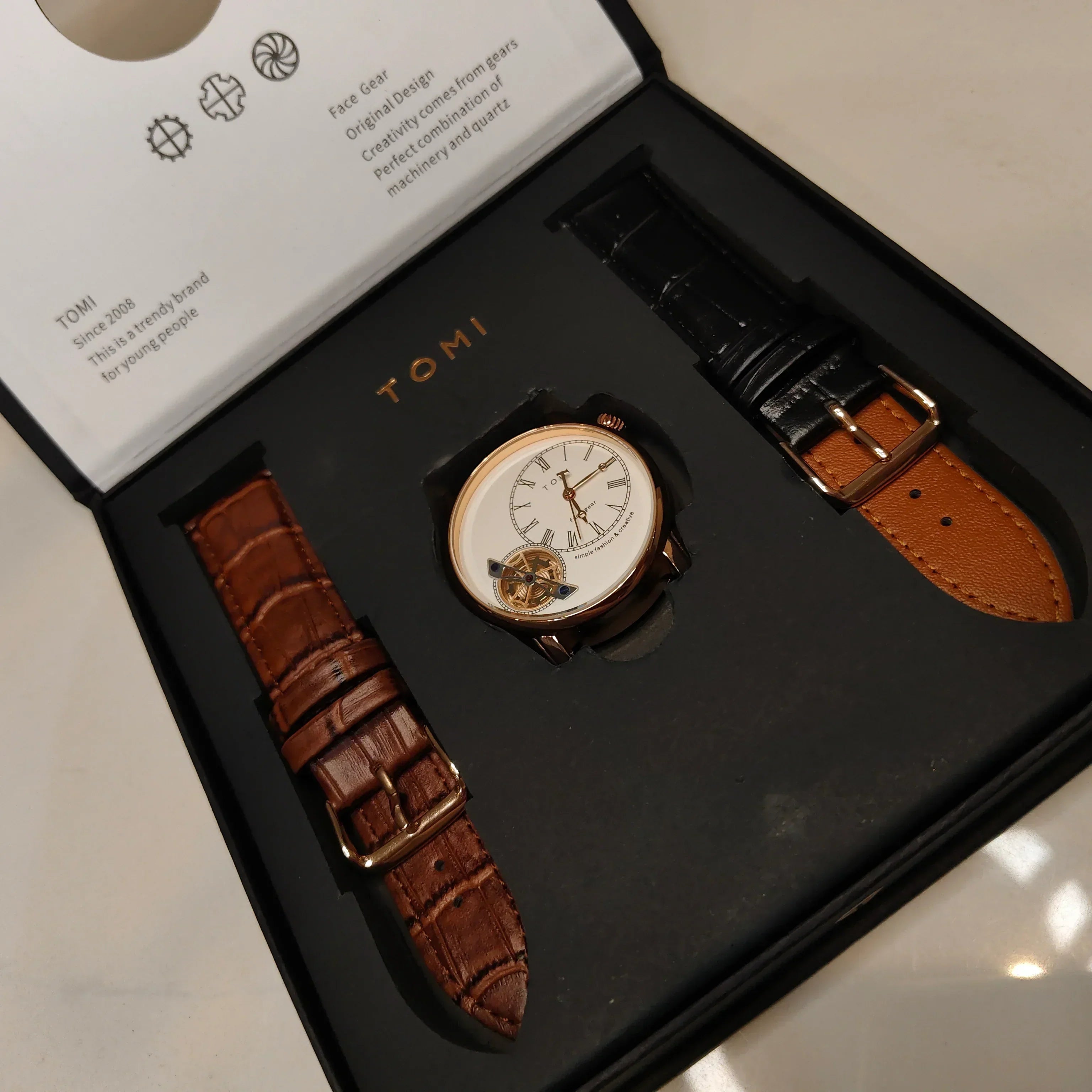 TOMI T-103 Face Gear Dual Strap Watch